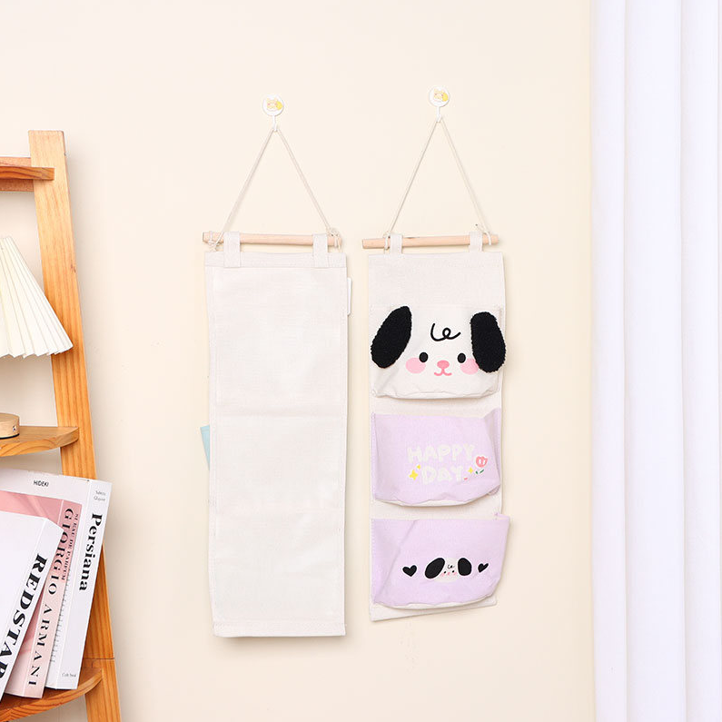 Cute puppy semi circle 3 pocket hanging bag