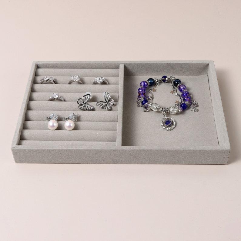 Large combination flocking jewelry plastic storage A type (m