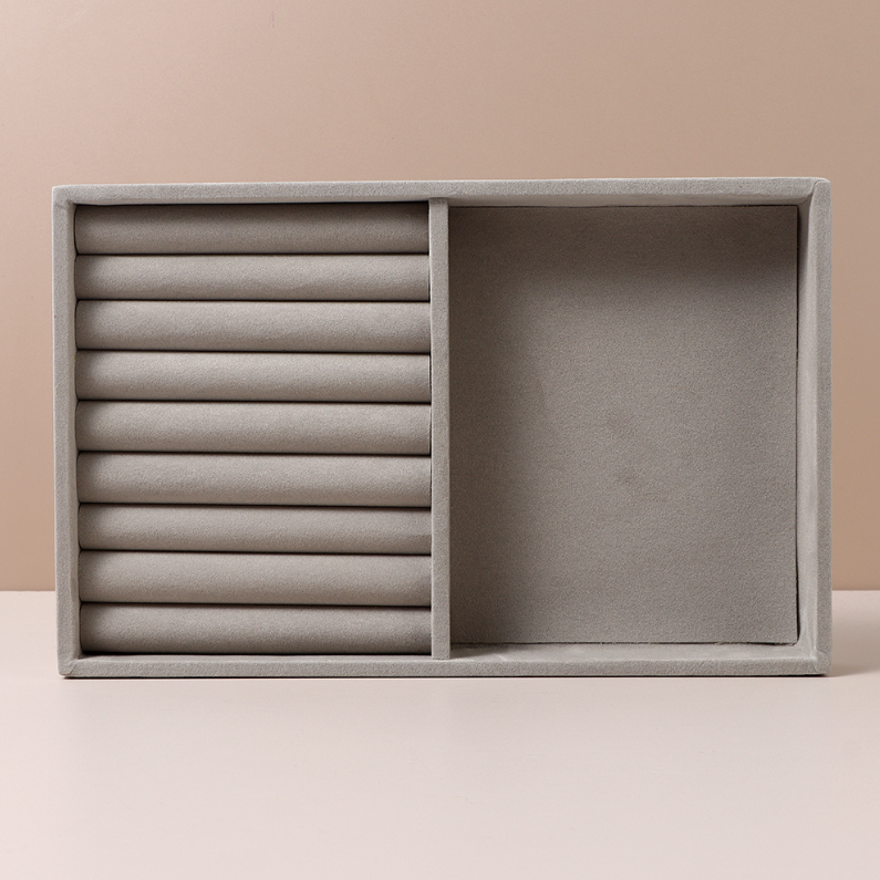 Large combination flocking jewelry plastic storage A type (m
