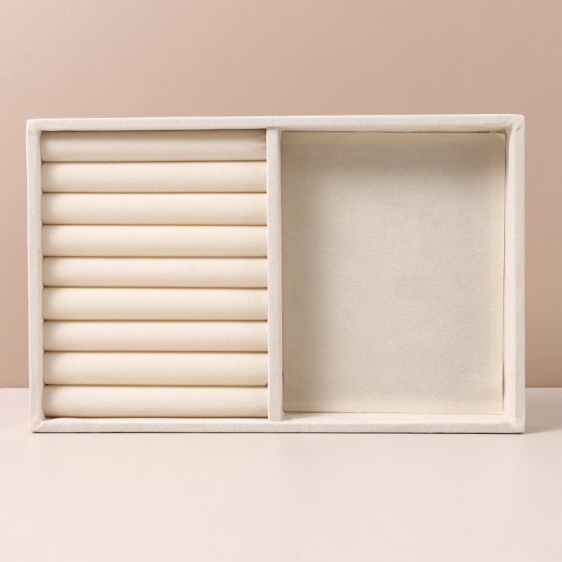 Large combination flocking jewelry plastic storage A type (m