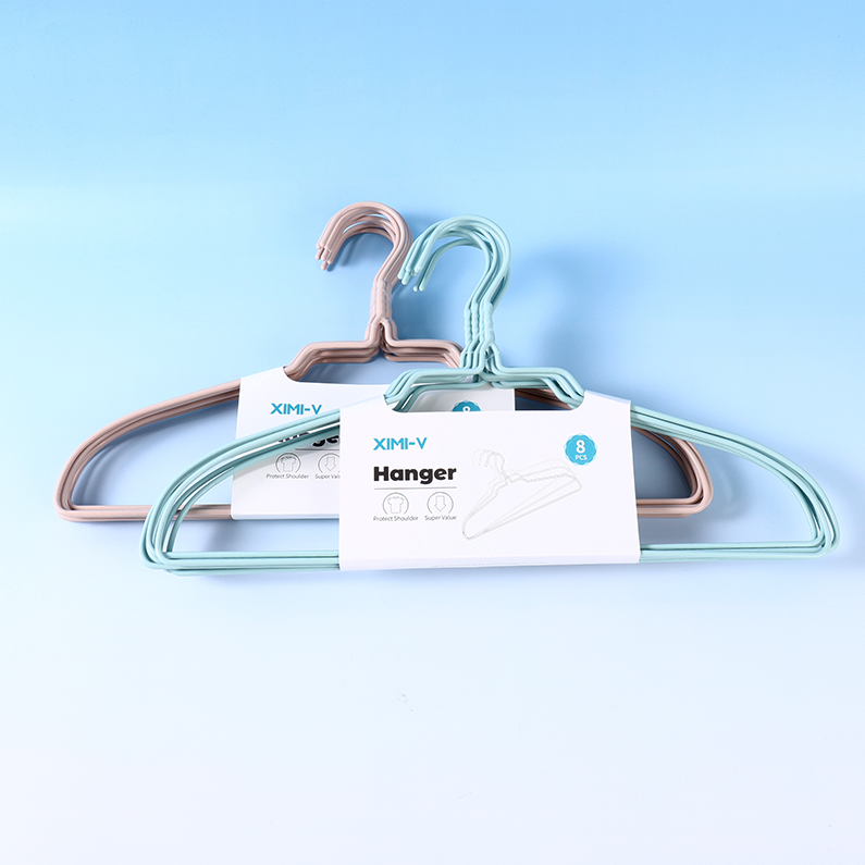 17" Plastic Coating Clothes Hanger 8 PCS
