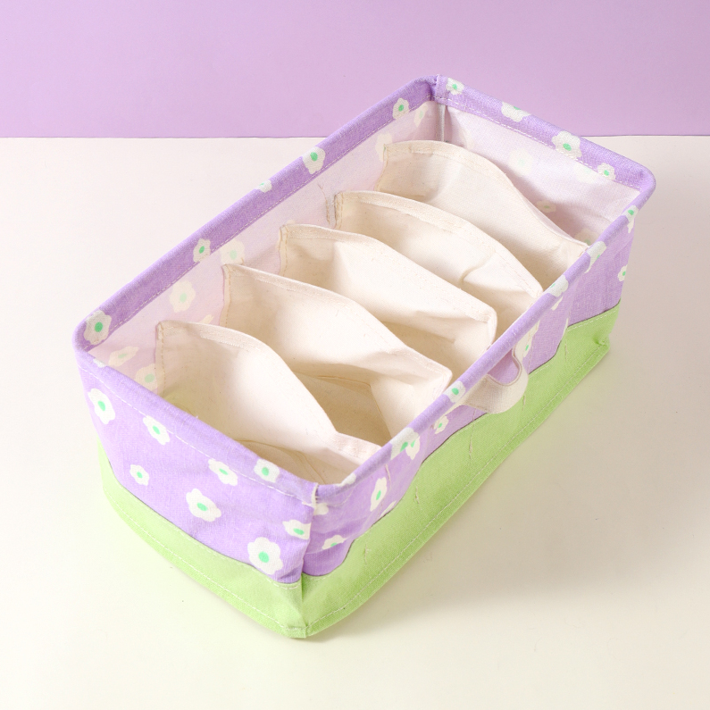 Two-color series 6-lattice Fabric storage (mixed colors)