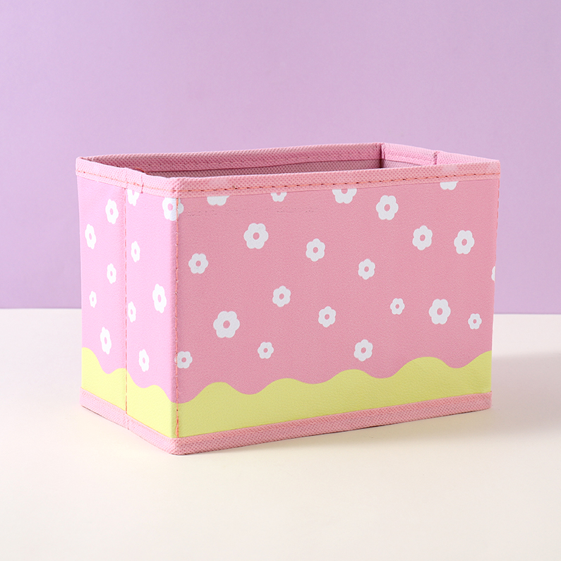 Two-color Series Lidless PU Storage Box (mixed colors)