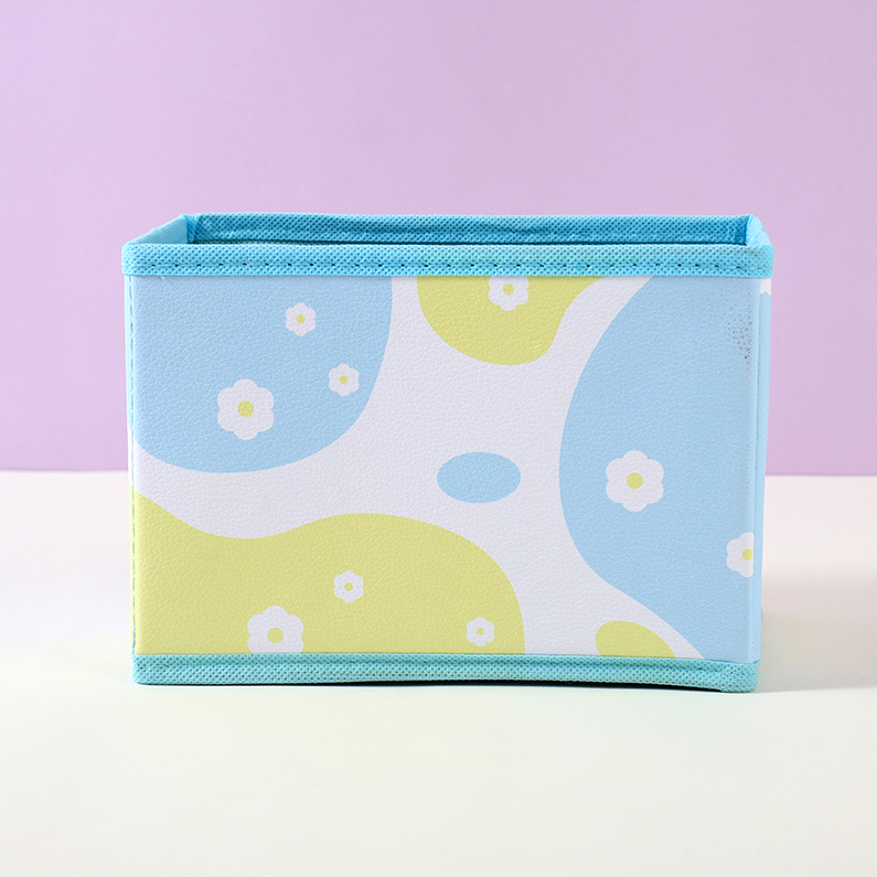 Two-color Series Lidless PU Storage Box (mixed colors)