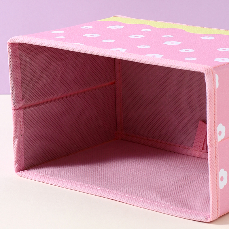 Two-color Series Lidless PU Storage Box (mixed colors)