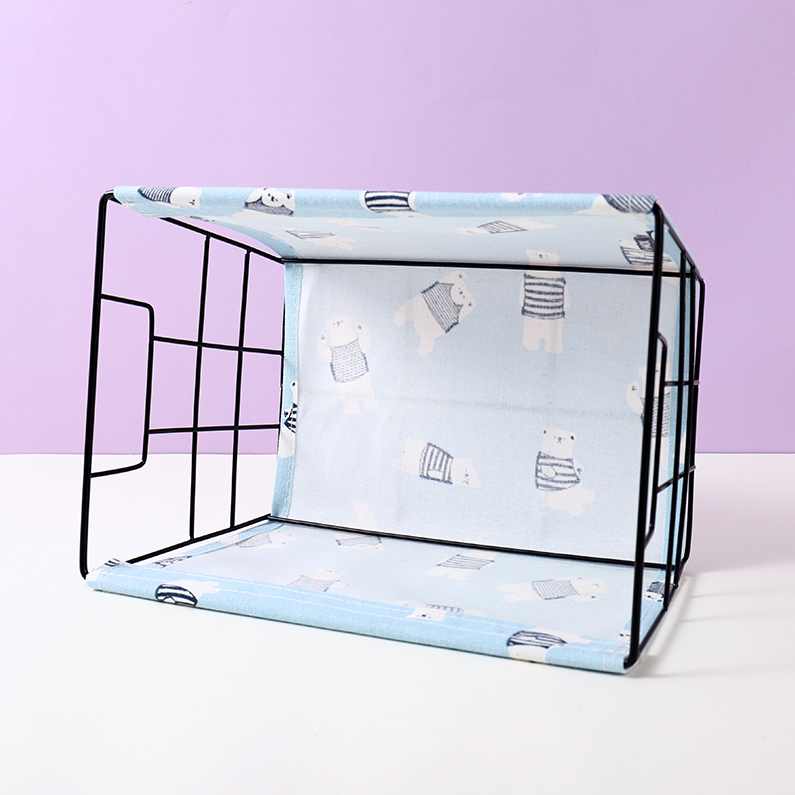 Marine Ear Bear Series Large Iron Frame Fabric Storage Baske