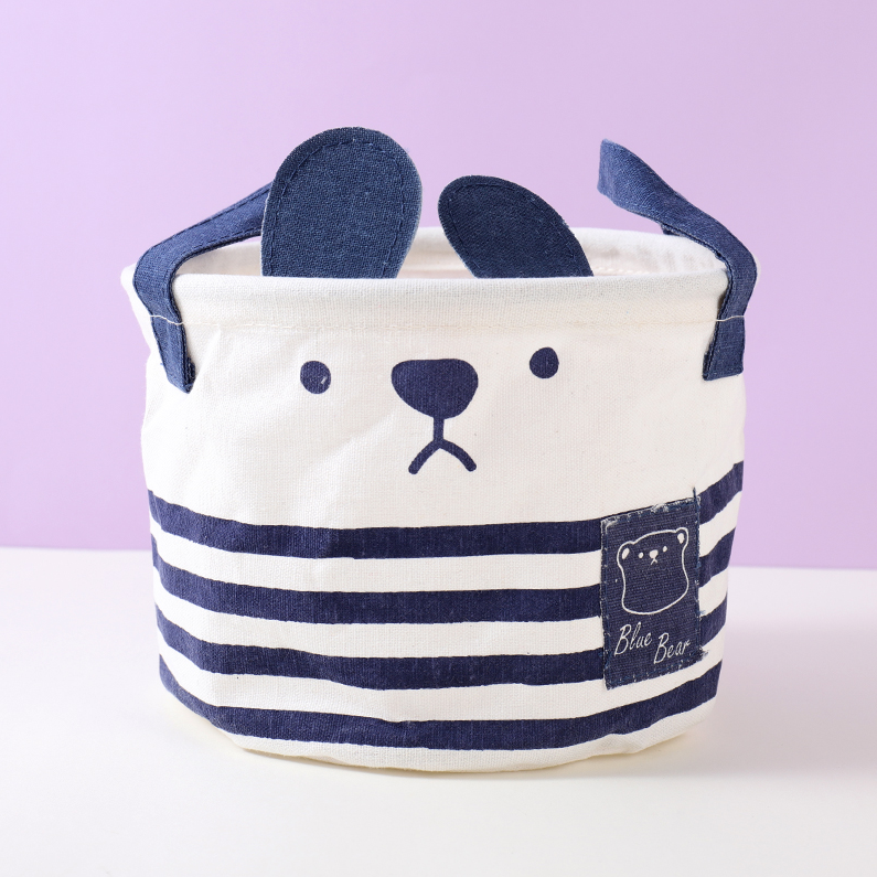 Marine Ear Bear Series Small Fabric Storage Bucket
