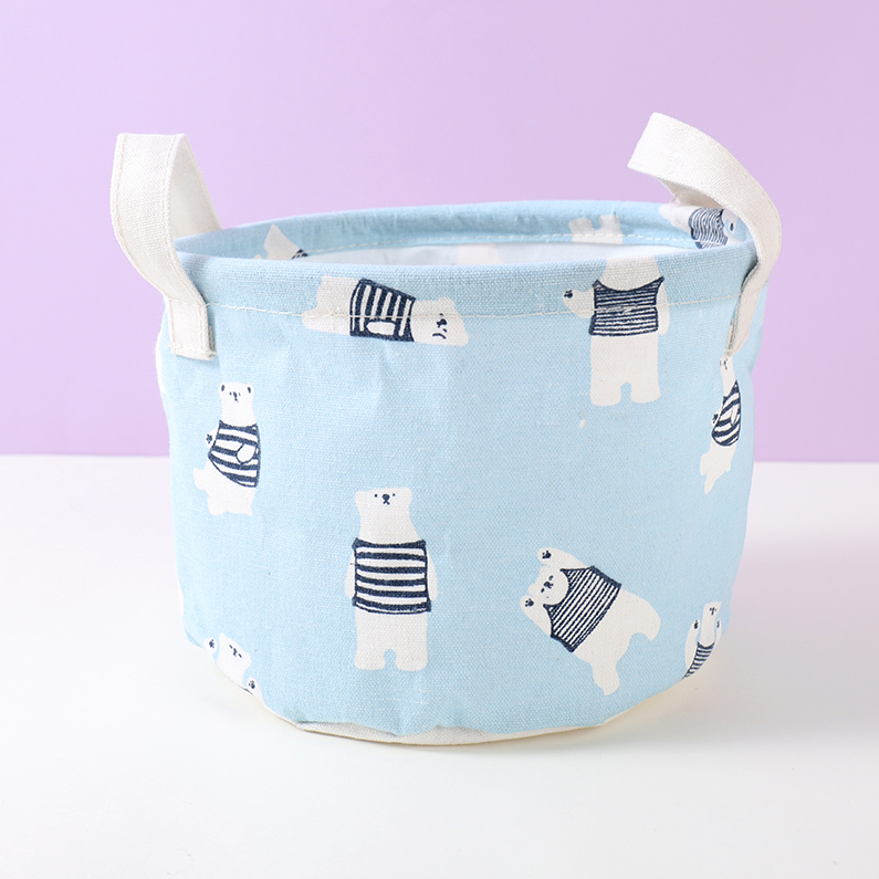Marine Ear Bear Series Small Fabric Storage Bucket