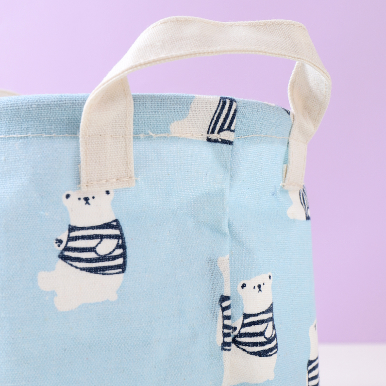 Marine Ear Bear Series Small Fabric Storage Bucket