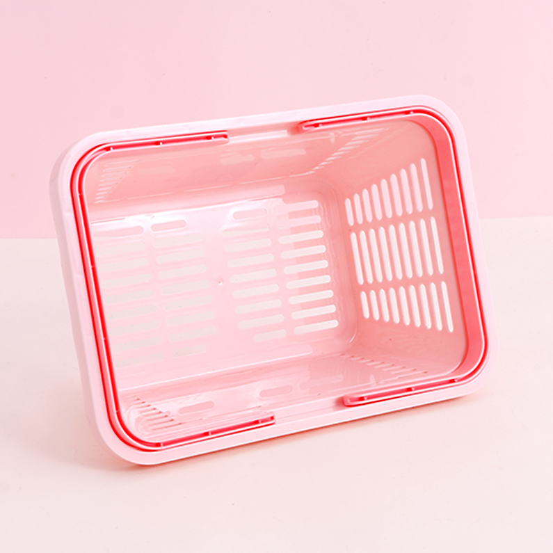Cartoon Hollow-Out Series Plastic Storage Basket (Pink)