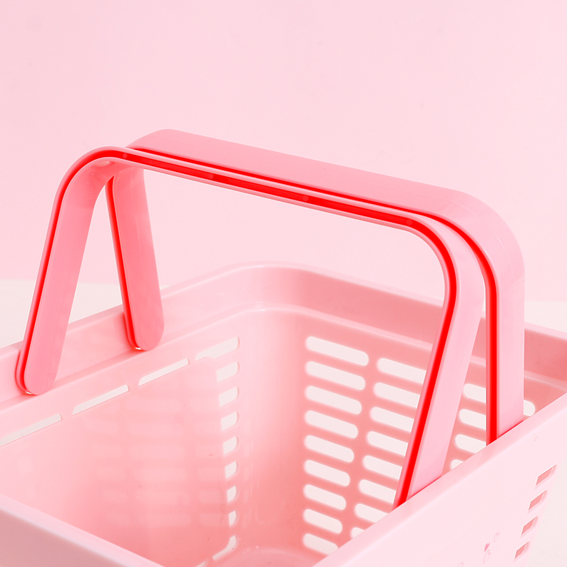 Cartoon Hollow-Out Series Plastic Storage Basket (Pink)