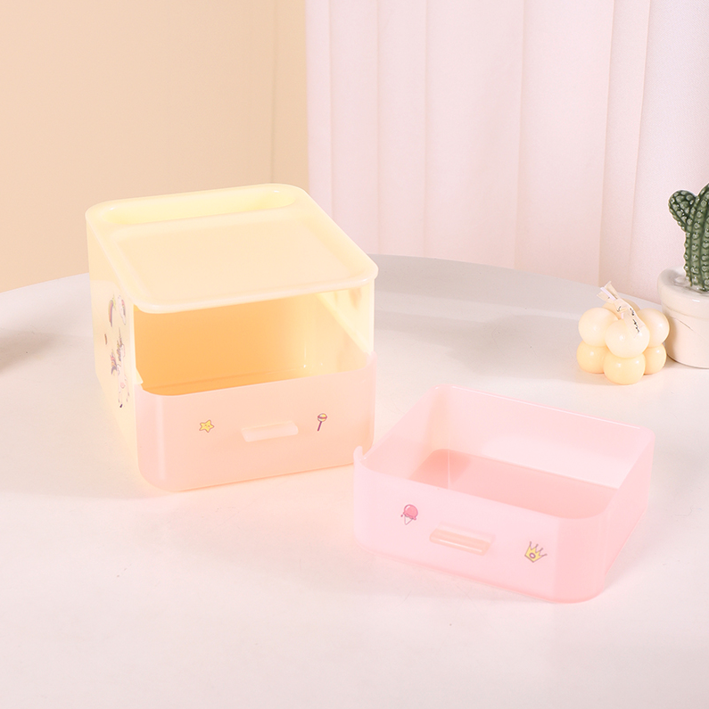 DlY Sticker Drawer Plastic Storage Box