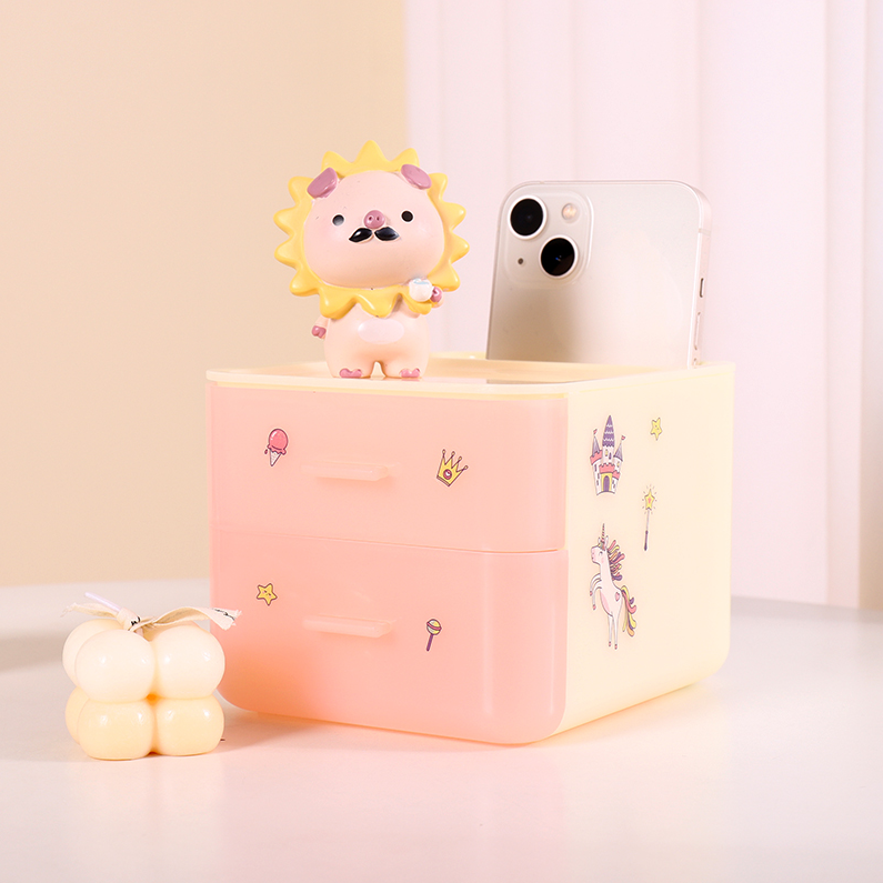DlY Sticker Drawer Plastic Storage Box