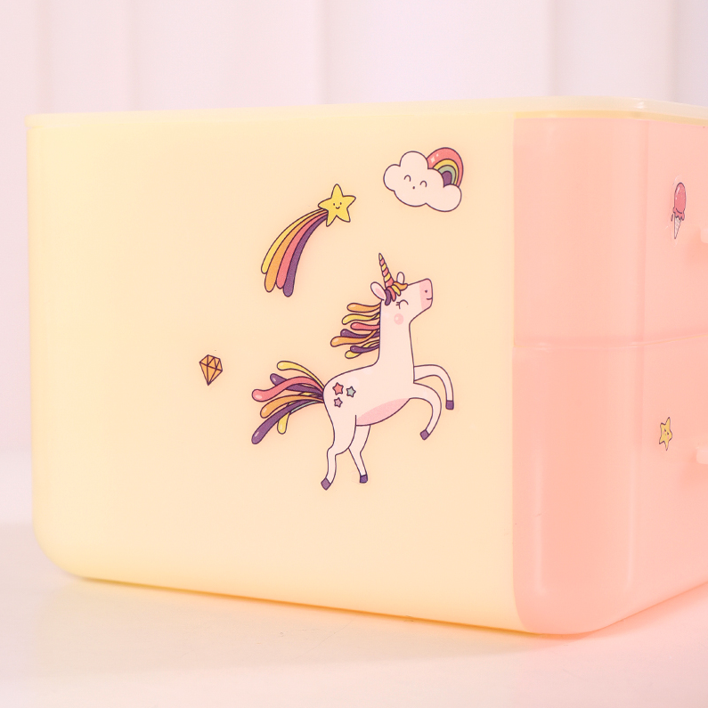 DlY Sticker Drawer Plastic Storage Box