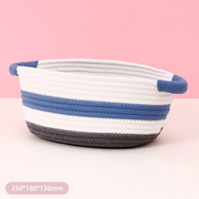 White-Blue-Gray Cotton Rope Organizer (M)
