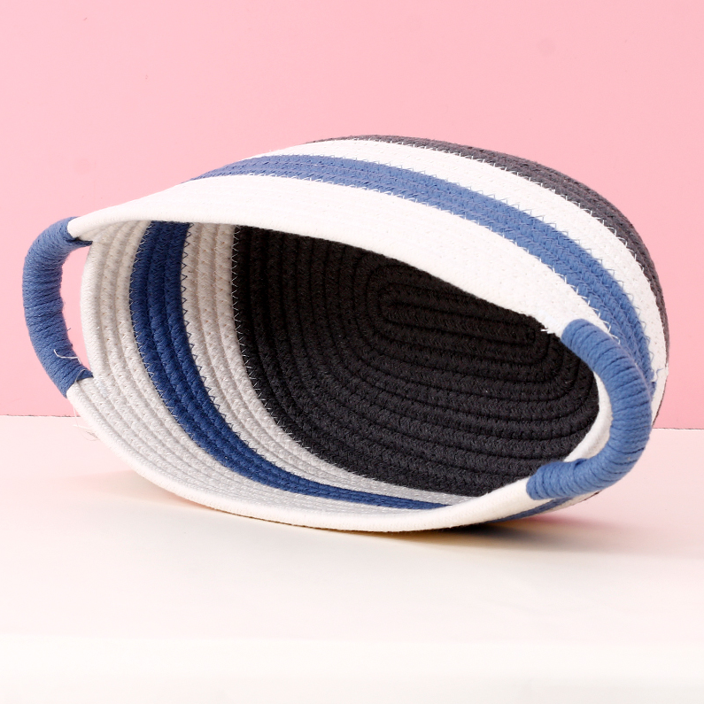 White-Blue-Gray Cotton Rope Organizer (M)