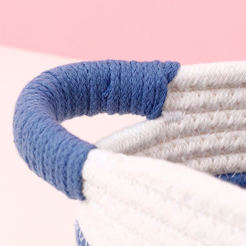 White-Blue-Gray Cotton Rope Organizer (M)