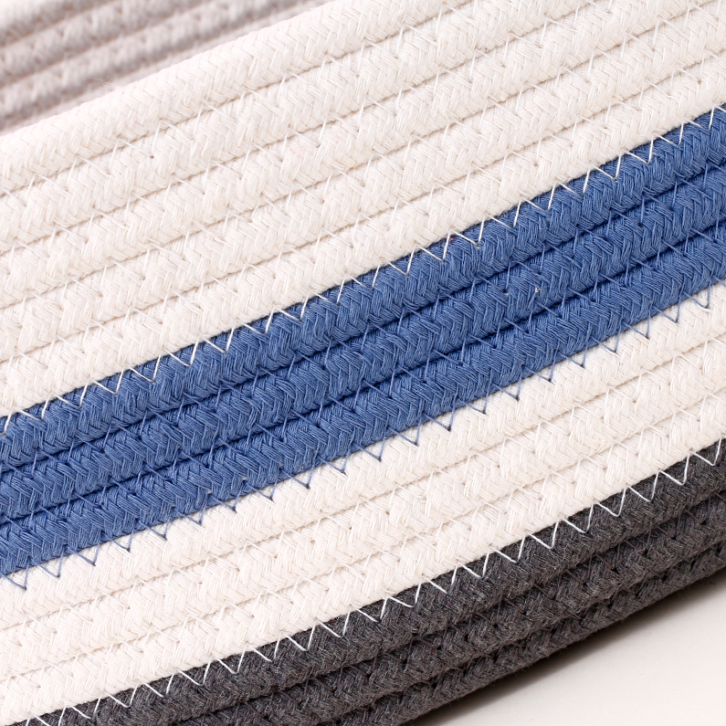 White-Blue-Gray Cotton Rope Organizer (M)