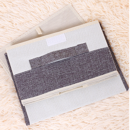 Solid Color Splicing Fabric Storage Bin (L)