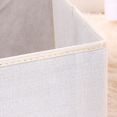 Solid Color Splicing Fabric Storage Ottoman