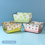 Fruit Spliced Series Large Iron Frame Fabric Storage Basket