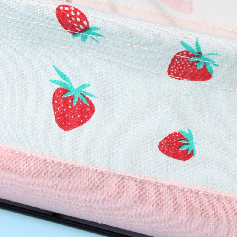 Fruit Spliced Series Large Iron Frame Fabric Storage Basket
