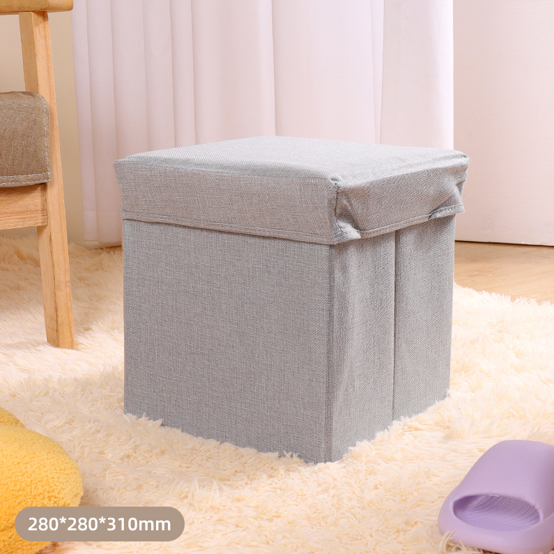 Solid Color Fabric Storage Bin Chair(Light Blue)