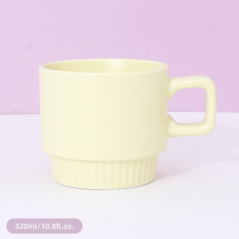 375ML Solid Color Laminated Basic ceramic Cup (yellow)