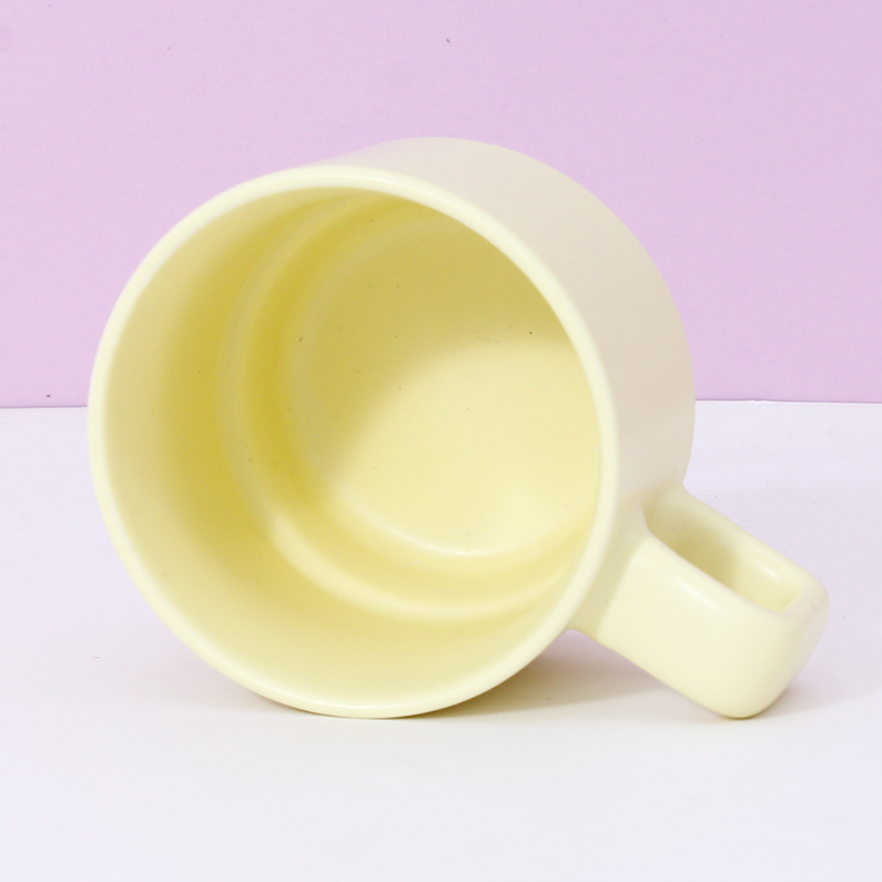 375ML Solid Color Laminated Basic ceramic Cup (yellow)