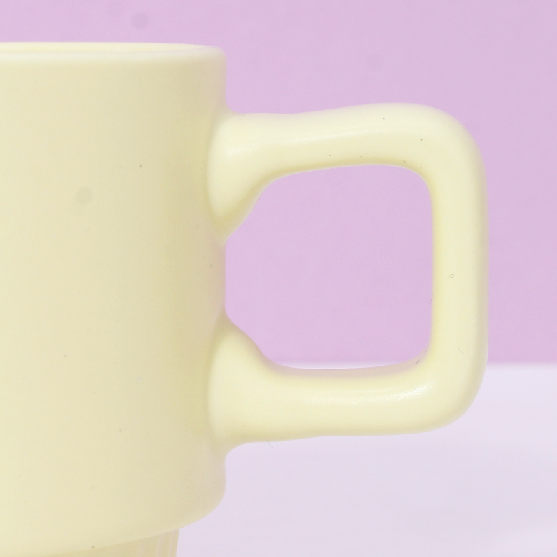 375ML Solid Color Laminated Basic ceramic Cup (yellow)