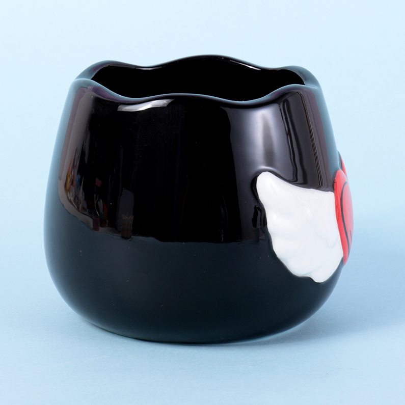 Heart 600ml Angel Heart Ceramic Cup (Black)