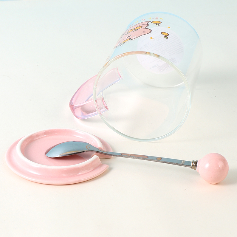 450mL Pink Cat Glass (pink)