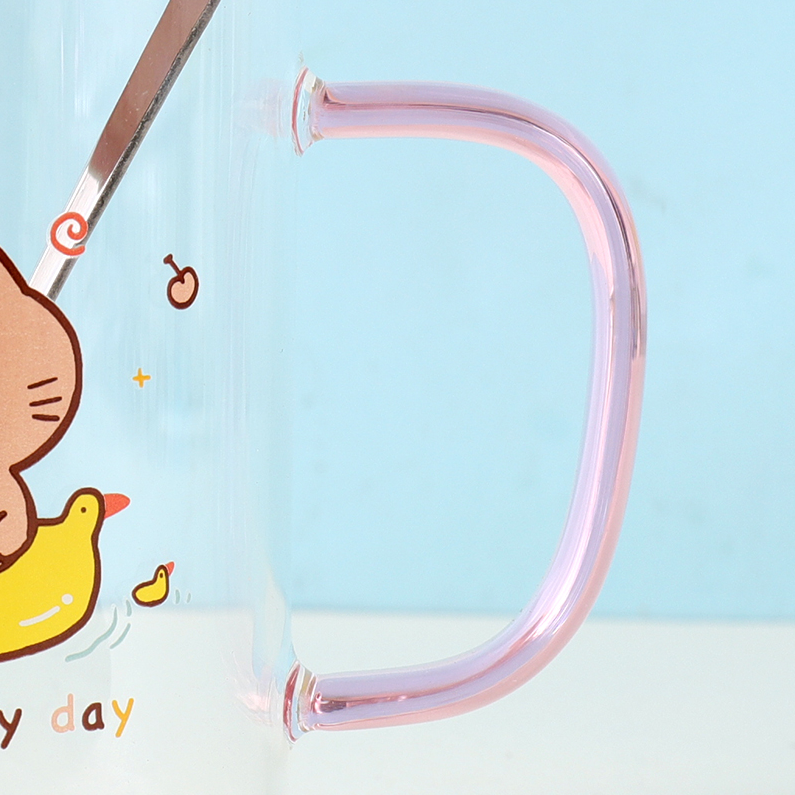 450mL Pink Cat Glass (pink)