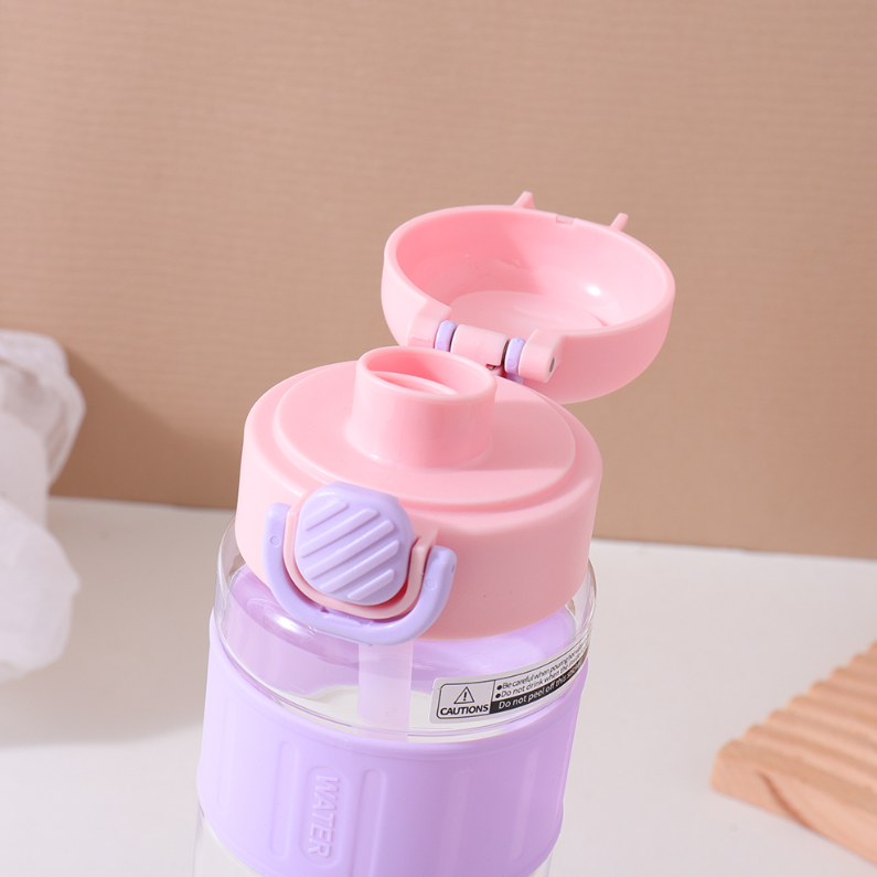 800ml/27.05 fl. oz. Summer Colorful Silicone Sleeve Plastic Cup