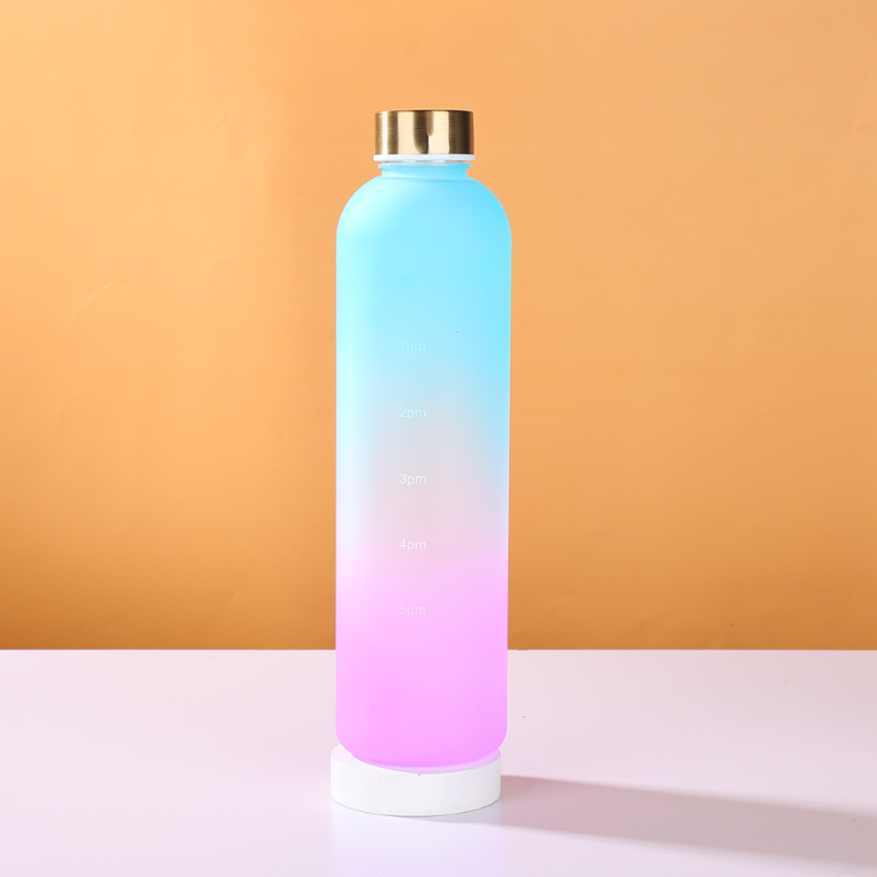 1000ml/33.81fl.oz. Sporty Gradient Color Series Matte Basic Plastic Cup