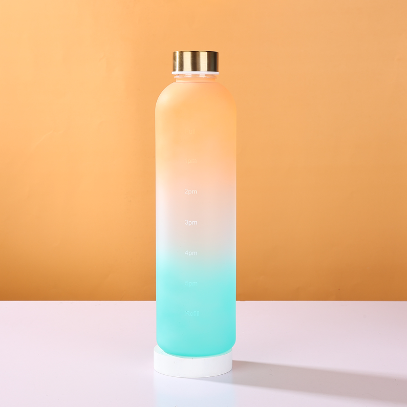 1000ml/33.81fl.oz. Sporty Gradient Color Series Matte Basic Plastic Cup
