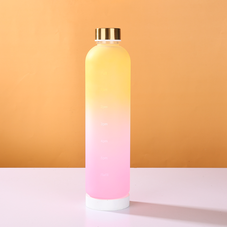 1000ml/33.81fl.oz. Sporty Gradient Color Series Matte Basic Plastic Cup