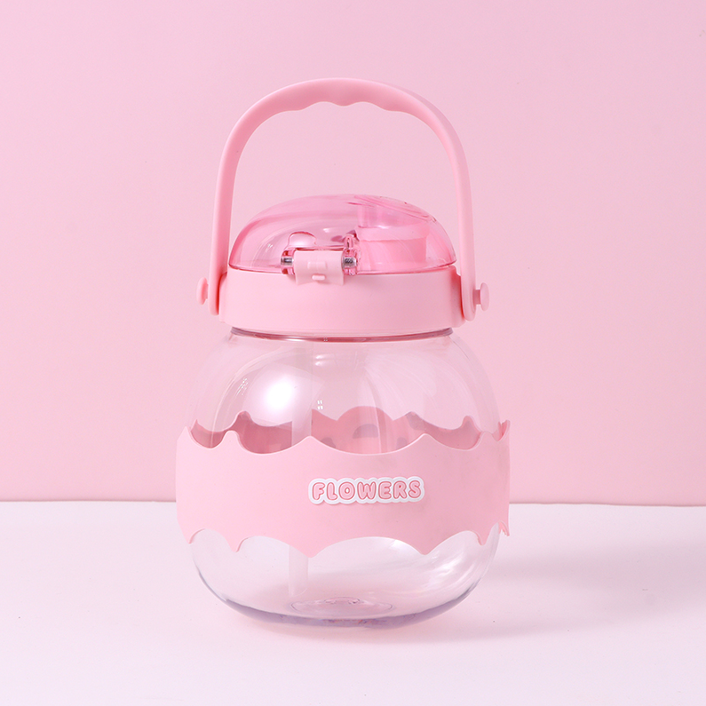 1100ml/37.1fl.oz. Fresh Summer Flower Pot Belly Cup (Pink)