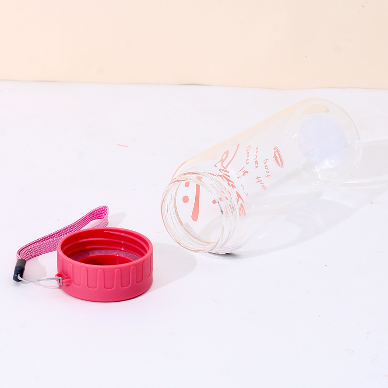 440ml/14.87fl.oz. Smiley Face Portable Glass Cup