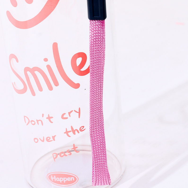 440ml/14.87fl.oz. Smiley Face Portable Glass Cup