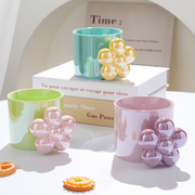 350ml/11.83fl.oz. Flower Handle Creative Ceramic Cup