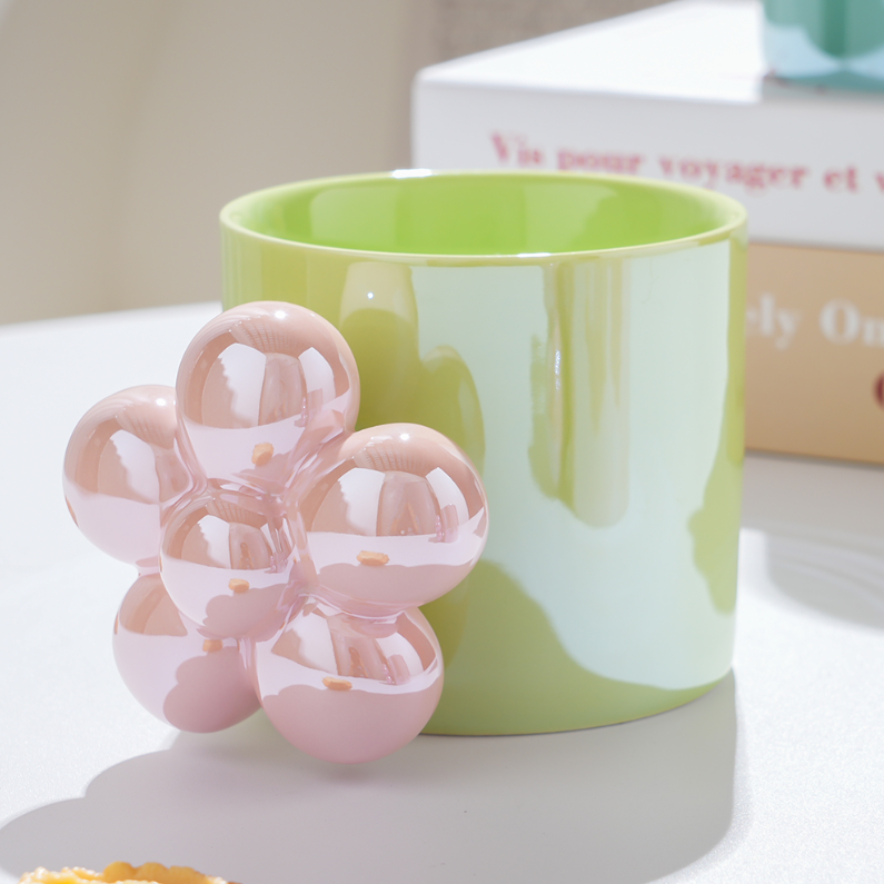 350ml/11.83fl.oz. Flower Handle Creative Ceramic Cup