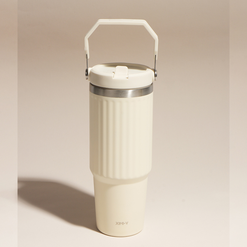 900mL/30.43fl.oz. Simple Portable Vertical Stripes Thermos C