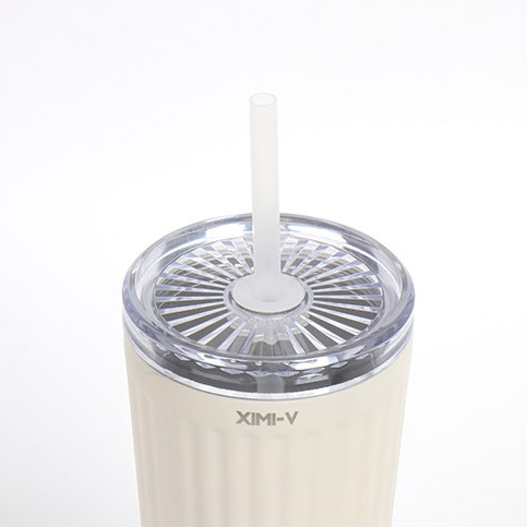 750mL/25.36fl.oz. Simple Vertical Stripes Straw Thermos Cup