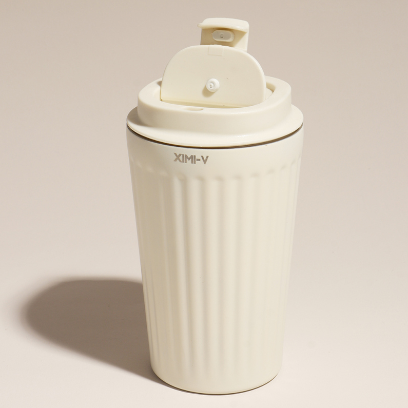 500mL/16.90fl.oz. Simple Vertical Stripes Coffee Thermos Cup