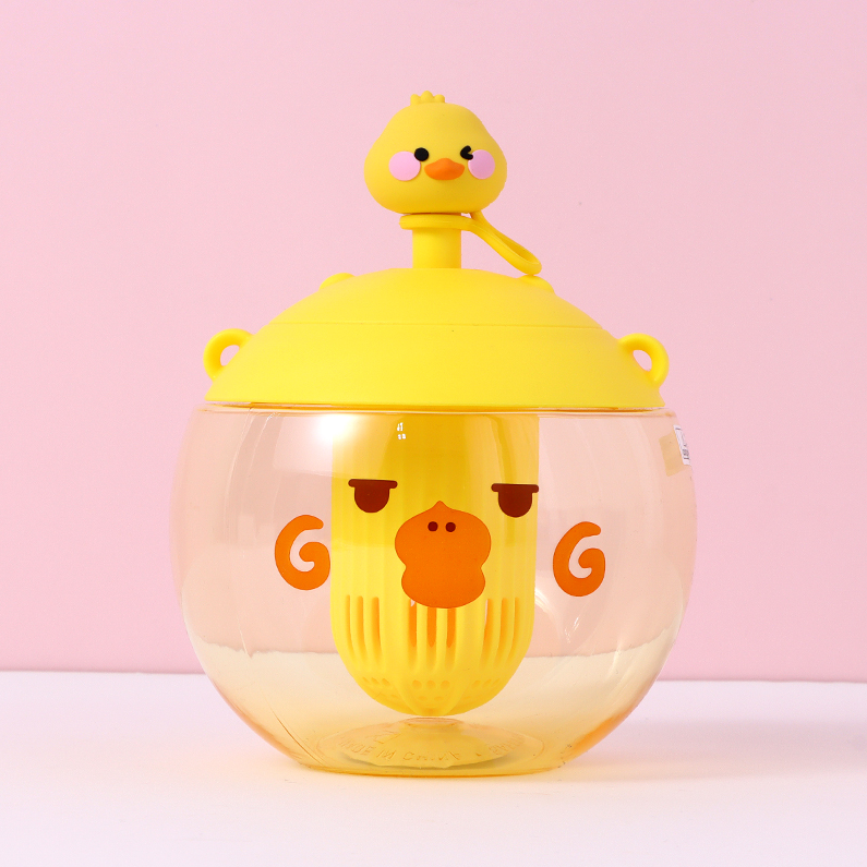 850ml/28.7fl.oz. Cute Duckling Pot Belly Cup (Yellow)