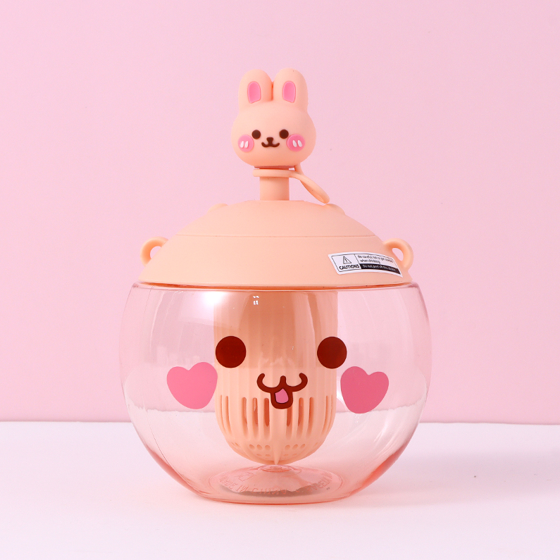850ml/28.7fl.oz. Cute Bunny Pot Belly Cup (Pink)