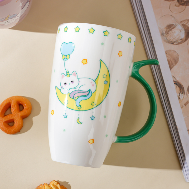 600ml/20.2fl.oz. Starlight Family Creative Ceramic Cup (Gree