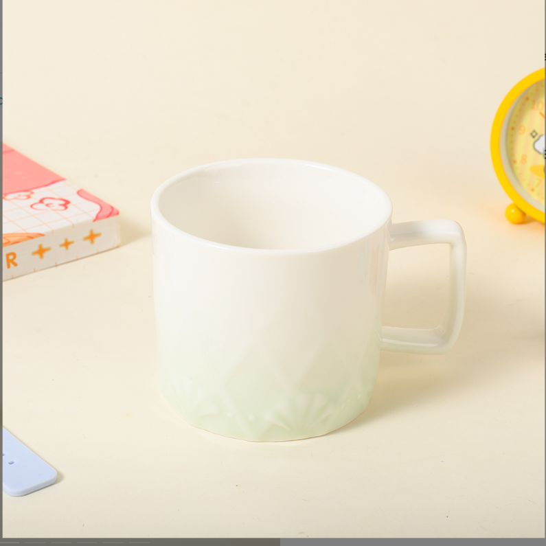 380ML embossed Gradient Basic Ceramic Cup (mixed)