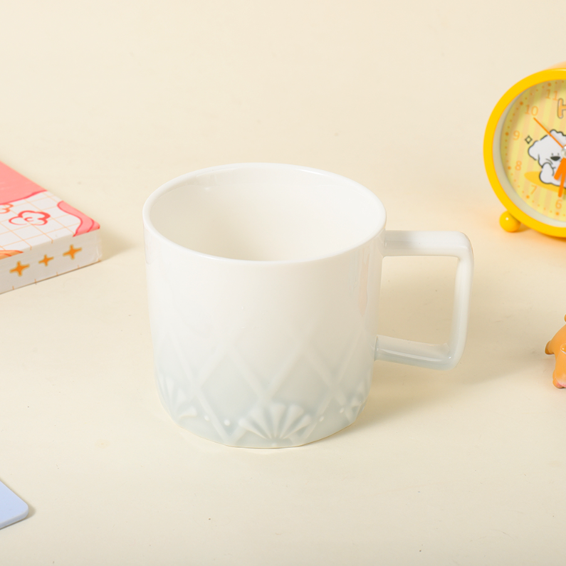 380ML embossed Gradient Basic Ceramic Cup (mixed)